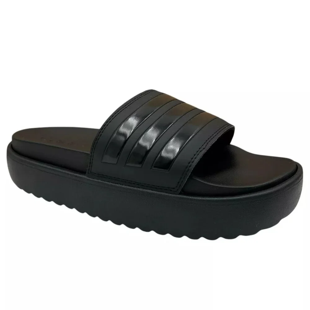 adidas Adilette Platform Slide Sandals Women’s Size 9-10 Black - Comfort & Style